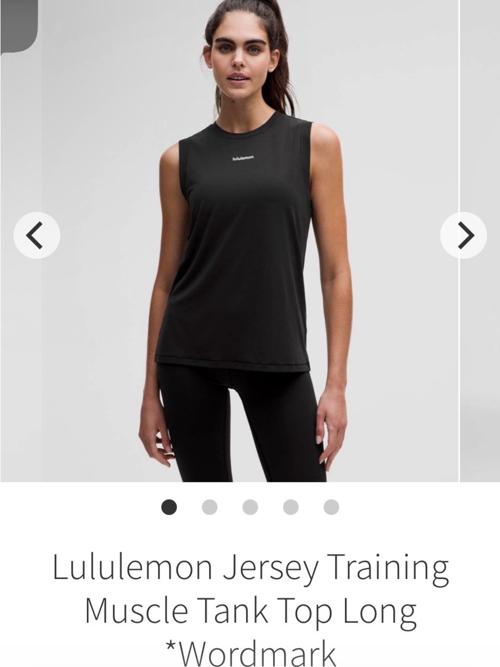 Lululemon Jersey Training Muscle Tank Long Wordmark